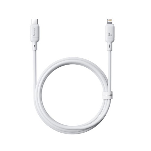 36048-OS-BASEUS SILKY SERIES FAST CHARGING CABLE TYPE-C TO IP 20W 1M MOON WHITE