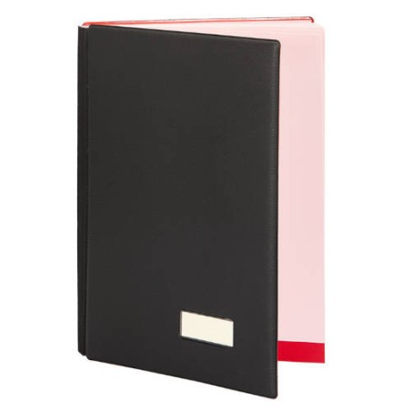 3616-PORTAFIRMAS EXTRA ACOLCHADO EN SIMIL PIEL NEGRO CON 18 DEPARTAMENTOS PARDO 87501