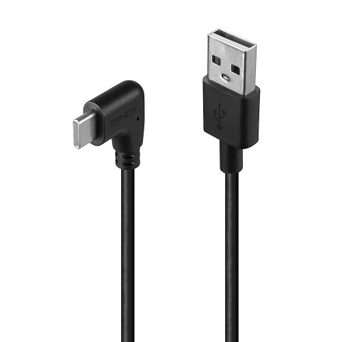 36273-Lindy 32000 cable USB USB 2.0 0,5 m USB A USB C Negro