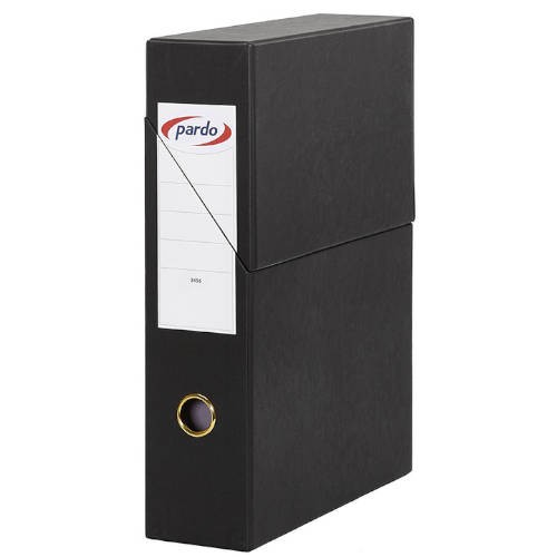 3632-ESTUCHE ARCHIVADOR EXTRA FORRADO VERTICAL EN COLOR NEGRO PARDO 245601