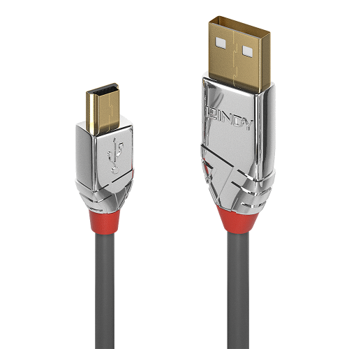 36453-Lindy 36634 cable USB USB 2.0 5 m USB A Mini-USB B Gris