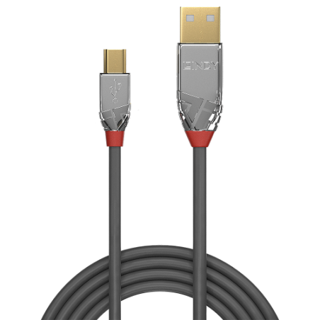 36454-Lindy 36634 cable USB USB 2.0 5 m USB A Mini-USB B Gris