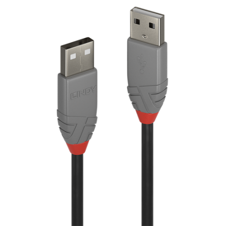 36525-Lindy 36691 cable USB USB 2.0 0,5 m USB A Negro, Gris