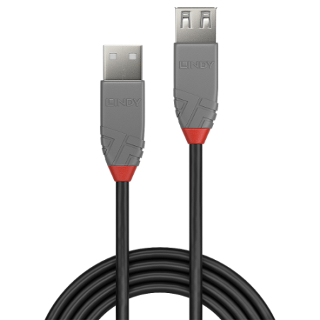 36542-Lindy 36703 cable USB USB 2.0 2 m USB A Negro, Gris