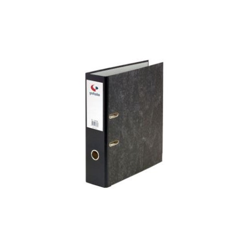 3656-ARCHIVADOR JASPEADO  ECOCLASSIC NEGRO 1/4 NATURAL LOMO ANCHO 215X230X75 GRAFOPLAS 7149000