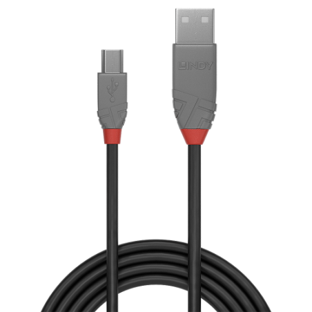 36560-Lindy 36720 cable USB USB 2.0 0,2 m USB A Mini-USB B Negro
