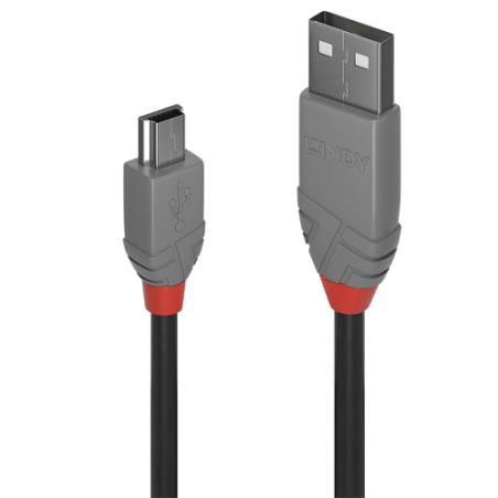 36569-Lindy 36725 cable USB USB 2.0 5 m USB A Mini-USB B Negro