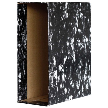3660-FUNDA ARCHIVADOR JASPEADO  ECOCLASSIC NEGRO FOLIO NATURAL LOMO ANCHO 295X355X86 GRAFOPLAS 7170000