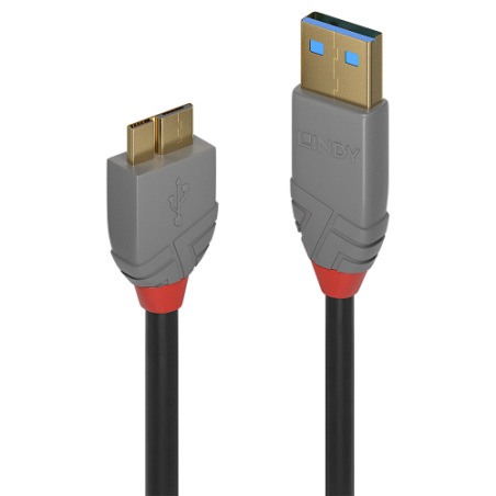 36611-Lindy 36765 cable USB USB 3.2 Gen 1 (3.1 Gen 1) 0,5 m USB A Micro-USB B Negro