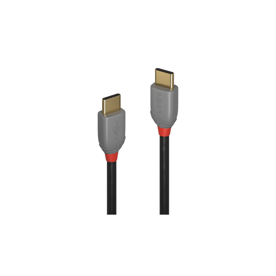 36629-Lindy 36870 cable USB USB 2.0 0,5 m USB C Negro, Gris