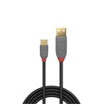 36640-Lindy 36886 cable USB USB 2.0 1 m USB A USB C Negro, Gris