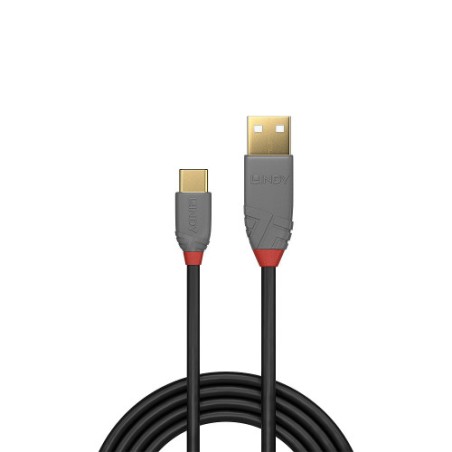 36642-Lindy 36887 cable USB USB 2.0 2 m USB A USB C Negro, Gris