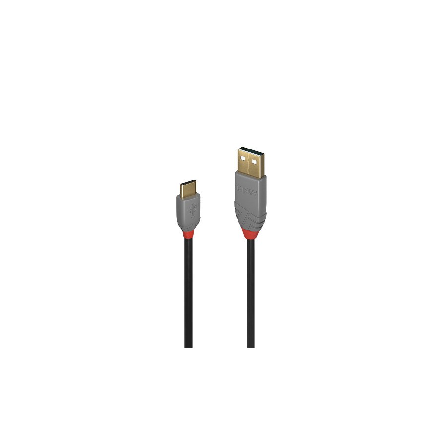 36643-Lindy 36888 cable USB USB 2.0 3 m USB A USB C Negro, Gris