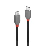 36647-Lindy 36891 cable USB USB 2.0 1 m USB C Micro-USB B Negro, Gris