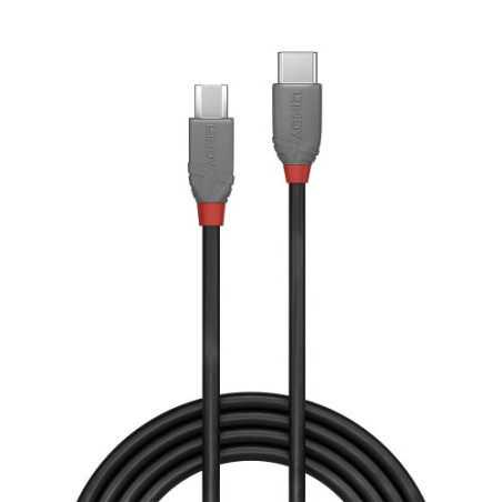 36650-Lindy 36892 cable USB USB 2.0 2 m USB C Micro-USB B Negro, Gris