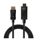 36686-Lindy 36920 adaptador de cable de video 0,5 m DisplayPort HDMI tipo A (Estandar) Negro
