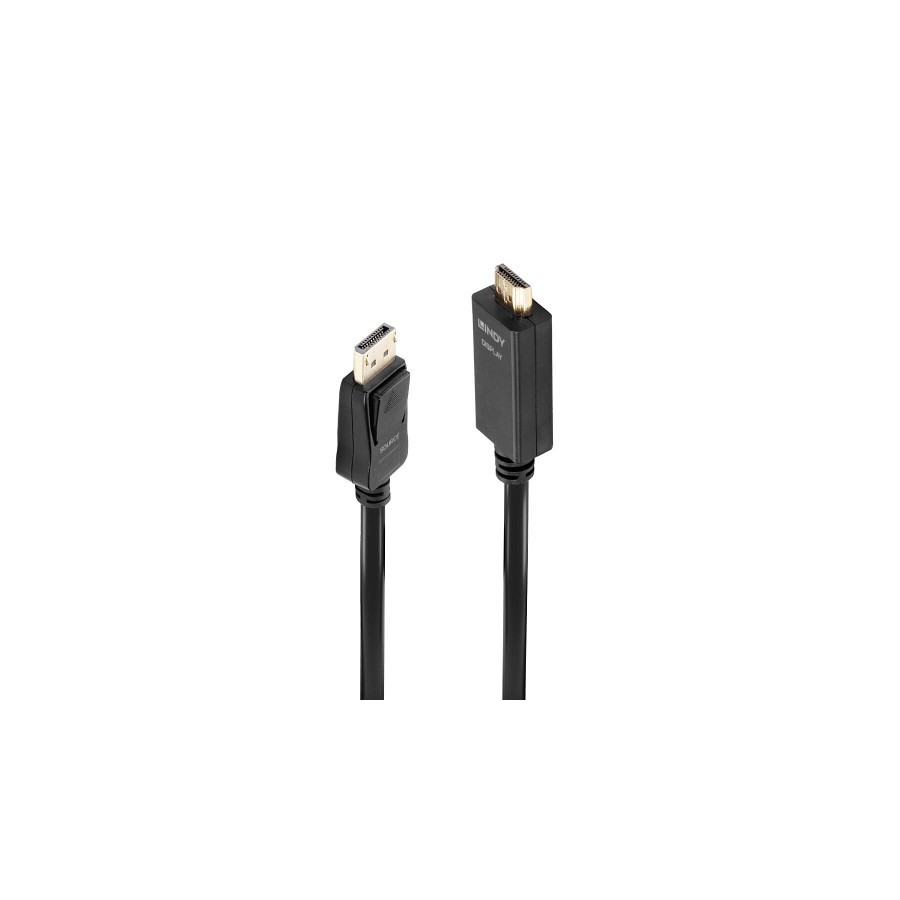 36689-Lindy 36922 adaptador de cable de video 2 m DisplayPort HDMI tipo A (Estandar) Negro
