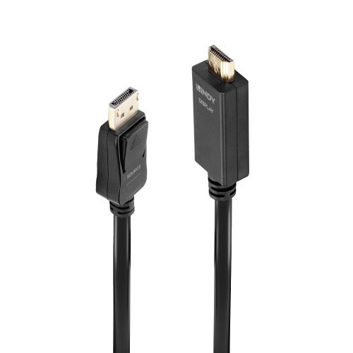 36691-Lindy 36923 adaptador de cable de video 3 m DisplayPort HDMI tipo A (Estandar) Negro