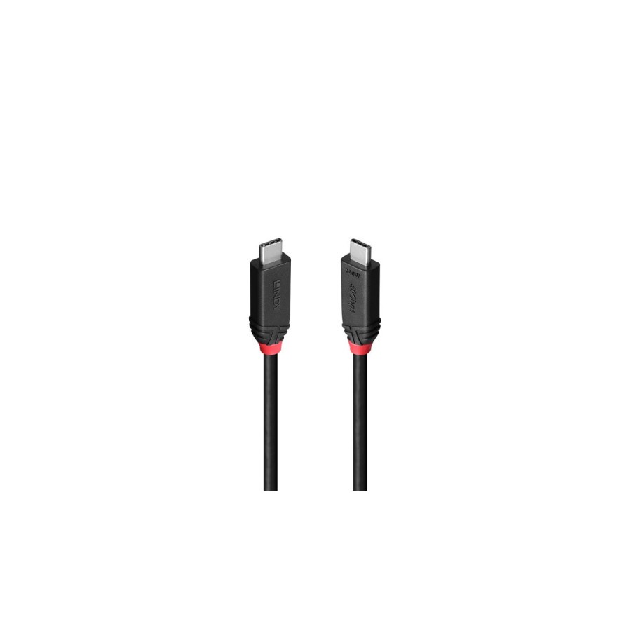 36743-Lindy 37000 cable USB USB4 Gen 3x2 0,5 m USB C Negro