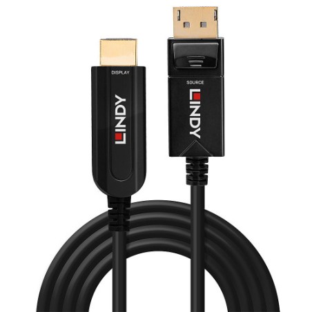 36842-Lindy 38492 adaptador de cable de video 30 m DisplayPort HDMI tipo A (Estandar) Negro