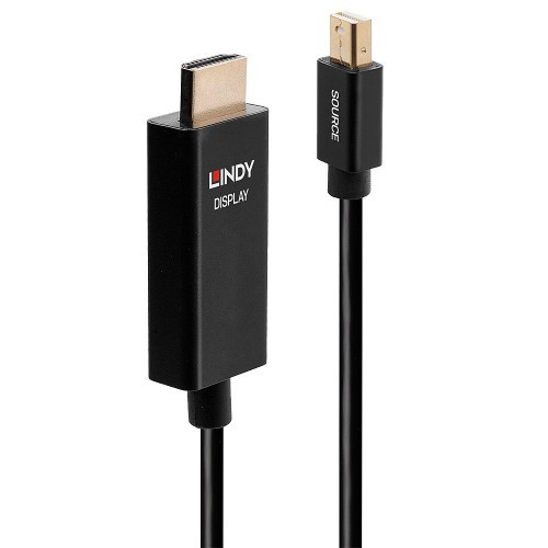 36888-Lindy 40920 adaptador de cable de video 0,5 m Mini DisplayPort HDMI Negro