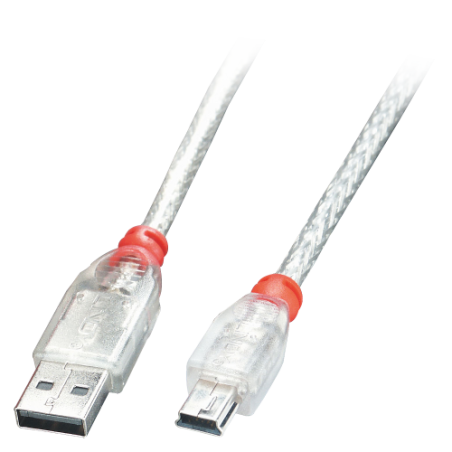 36977-Lindy 41784 cable USB USB 2.0 3 m USB A Mini-USB B Transparente