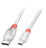 36977-Lindy 41784 cable USB USB 2.0 3 m USB A Mini-USB B Transparente