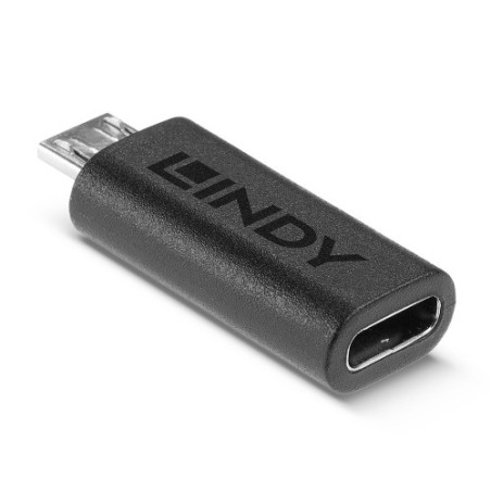 36988-Lindy 41903 cambiador de genero para cable USB Type C USB Type Micro-B Negro