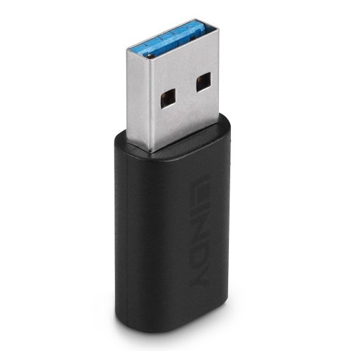 36989-Lindy 41904 cambiador de genero para cable USB 3.2 Type A USB 3.2 Type C Negro