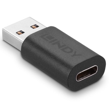 36990-Lindy 41904 cambiador de genero para cable USB 3.2 Type A USB 3.2 Type C Negro