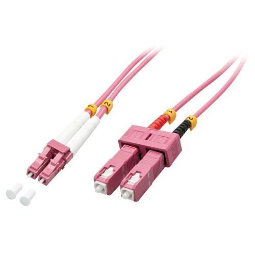 37150-Lindy 46362 Cable de fibra optica e InfiniBand 3 m LC SC Rosa