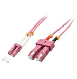 37150-Lindy 46362 Cable de fibra optica e InfiniBand 3 m LC SC Rosa