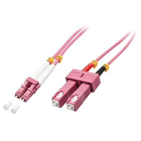 37152-Lindy 46364 Cable de fibra optica e InfiniBand 10 m LC SC Rosa