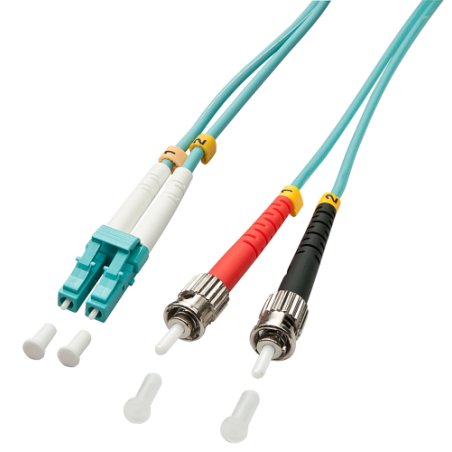 37171-Lindy 3.0m OM3 LC - ST Duplex Cable de fibra optica e InfiniBand 3 m Turquesa