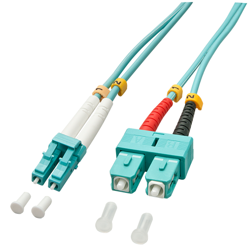 37176-Lindy 1.0m OM3 LC - SC Duplex Cable de fibra optica e InfiniBand 1 m Turquesa