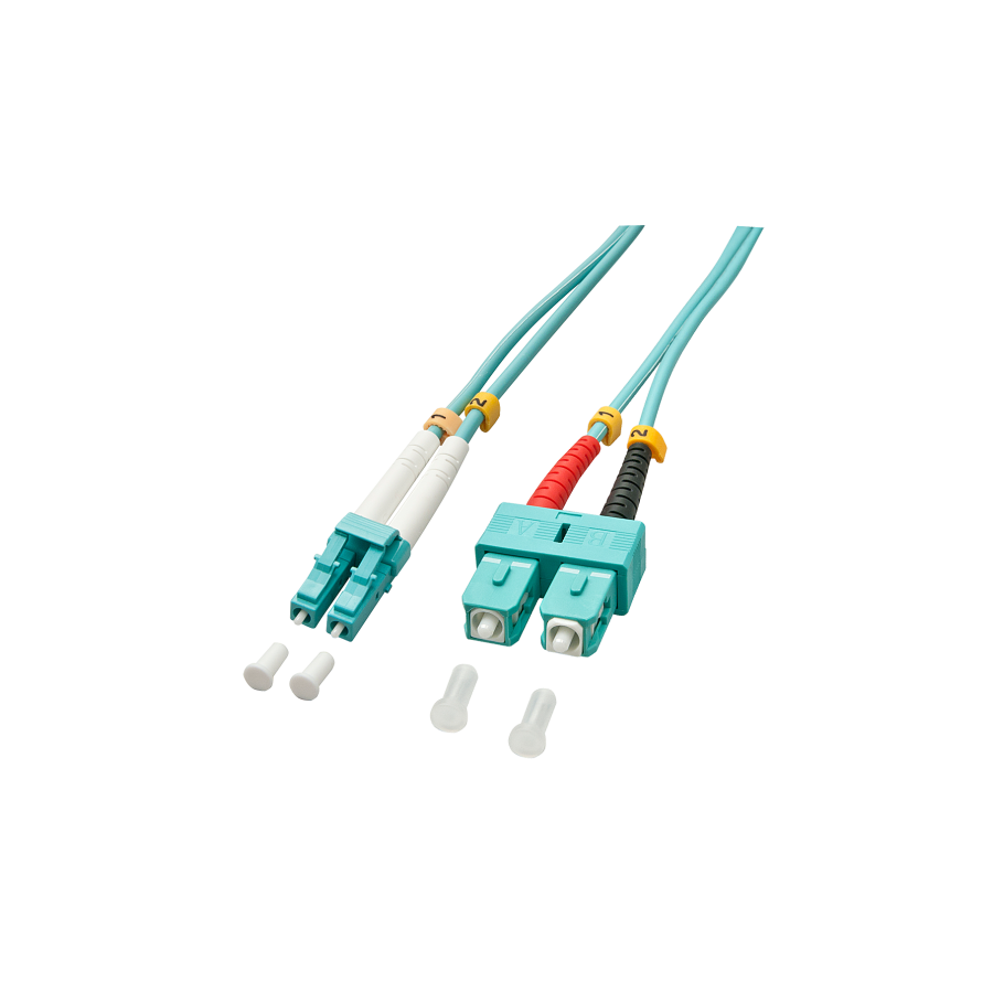 37176-Lindy 1.0m OM3 LC - SC Duplex Cable de fibra optica e InfiniBand 1 m Turquesa