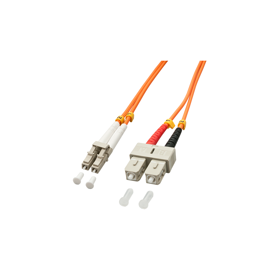 37205-Lindy 3.0m OM2 LC - SC Duplex Cable de fibra optica e InfiniBand 3 m Naranja