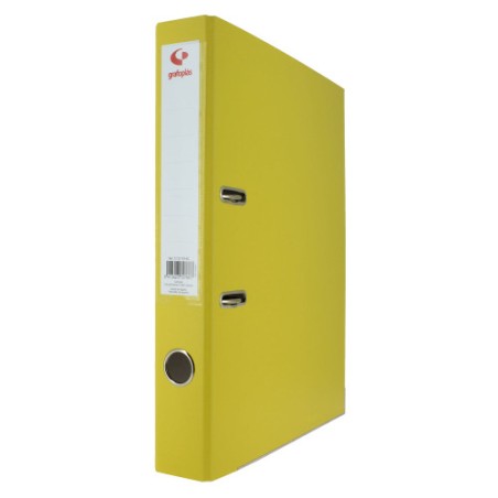 3738-ARCHIVADOR PALANCA 45 COLOR AMARILLO A4 LOMO ESTRECHO 290X320X55 GRAFOPLAS 17269360
