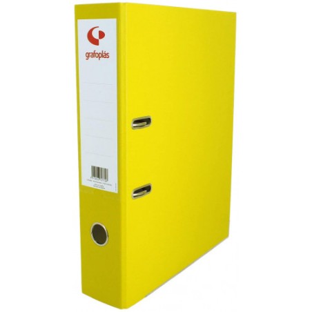 3739-ARCHIVADOR PALANCA 45 COLOR AMARILLO A4 LOMO ESTRECHO 290X320X55 GRAFOPLAS 17269360