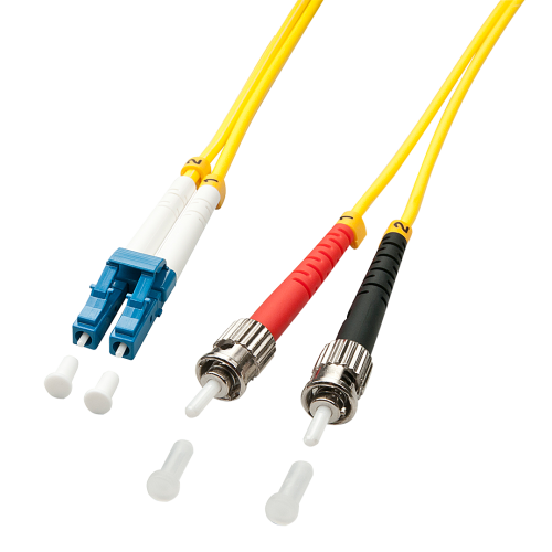 37568-Lindy 5.0m OS2 LC - ST Duplex Cable de fibra optica e InfiniBand 5 m Amarillo
