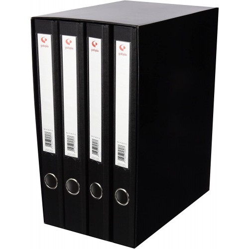 3766-MODULO 4 CARPETAS 2 ANILLAS 25 MM NEGRO FOLIO 290X350X180 GRAFOPLAS 7282410