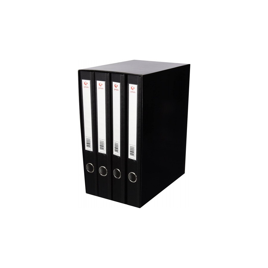 3766-MODULO 4 CARPETAS 2 ANILLAS 25 MM NEGRO FOLIO 290X350X180 GRAFOPLAS 7282410