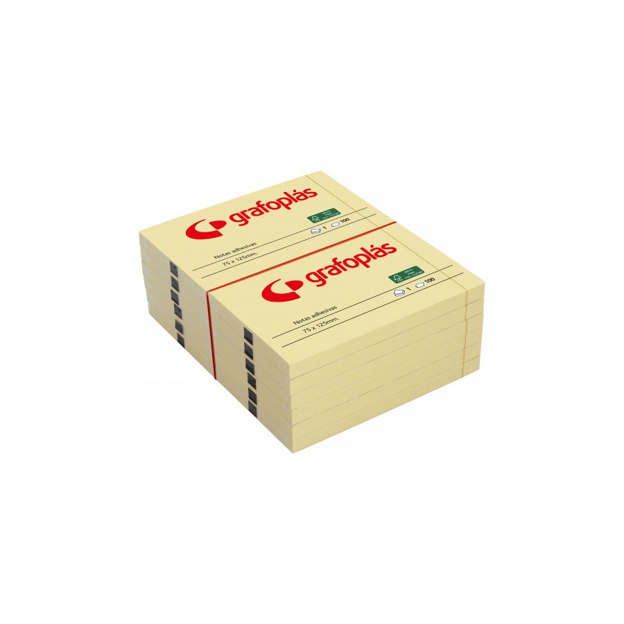 3786-PACK3 BLOC 100 NOTAS ADHESIVAS 40X50MM AMARILLAS GRAFOPLAS 65205360