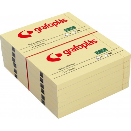 3786-PACK3 BLOC 100 NOTAS ADHESIVAS 40X50MM AMARILLAS GRAFOPLAS 65205360