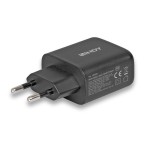 38358-Lindy 73438 cargador de dispositivo movil Universal Negro Corriente alterna Carga rapida Interior