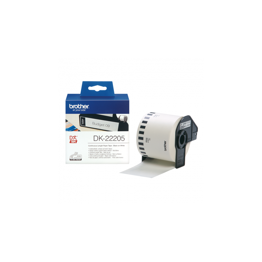 BROTHER CINTA DE PAPEL CONTINUO BLANCA, 62MM X 30,48M  (DK22
