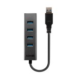 38495-Lindy 43324 hub de interfaz USB 3.2 Gen 1 (3.1 Gen 1) Type-A 5000 Mbit/s Negro