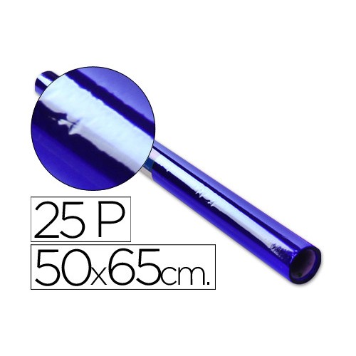 3869-ROLLO PAPEL CELOFAN SEMIPERFORADO HOJA 50X65 CM 30 GR. AZUL SADIPAL 12502