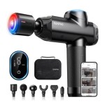 38700-RENPHO POWER+ - MASSAGE GUN - 6 MASSAGE HEADS & 6 SPEEDS - BLE - 12MM AMPLITUDE - BLACK, CONNECTED TO THE APP (INS