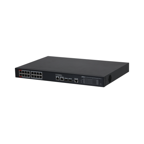 38783-(DH-S4220-16GT-190) DAHUA SWITCH 20 PUERTOS MANAGED, 16 PUERTOS POE, L2, 250M, POE WATCHDOG